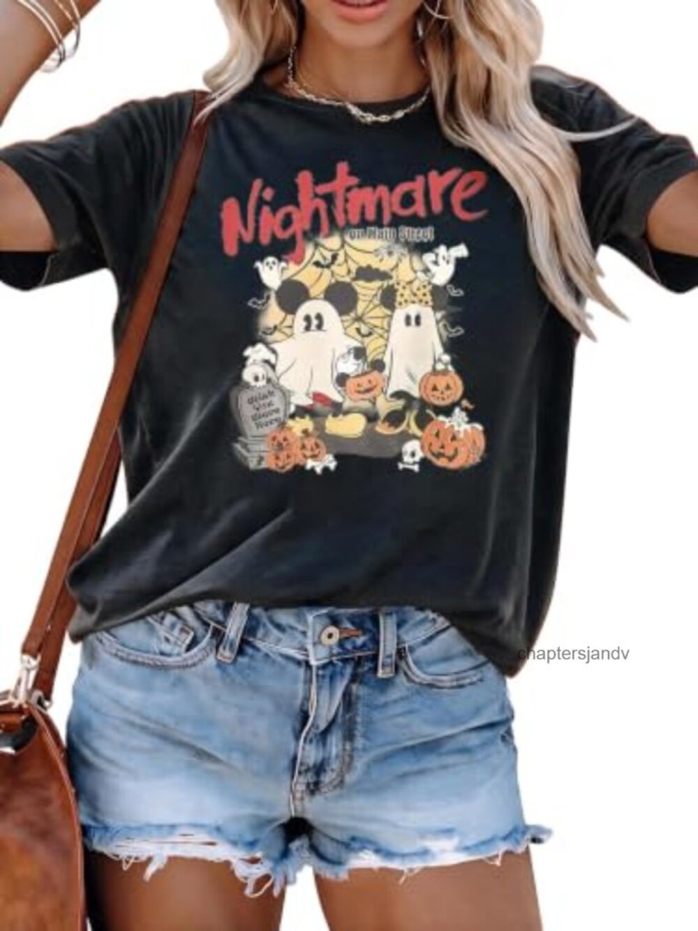 Women's Halloween Ghost Graphic Tee Soft Crew Neck Short Sleeve Casual Top